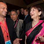 L/R Sandip Roy and Madhur Jaffrey at the opening reception of the 2010 San Francisco Asian American Film Festival (March 11, 2010. Photo by John C. Liau)